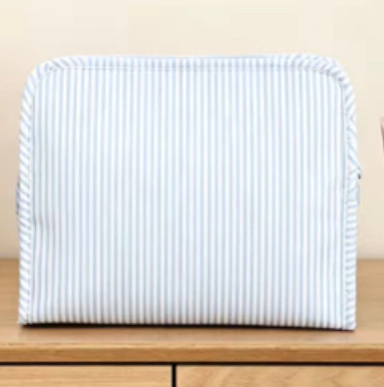 COMING SOON - Pink Pinstripe Wipeable Cosmetic Bag | Water-Resistant Travel Makeup Pouch