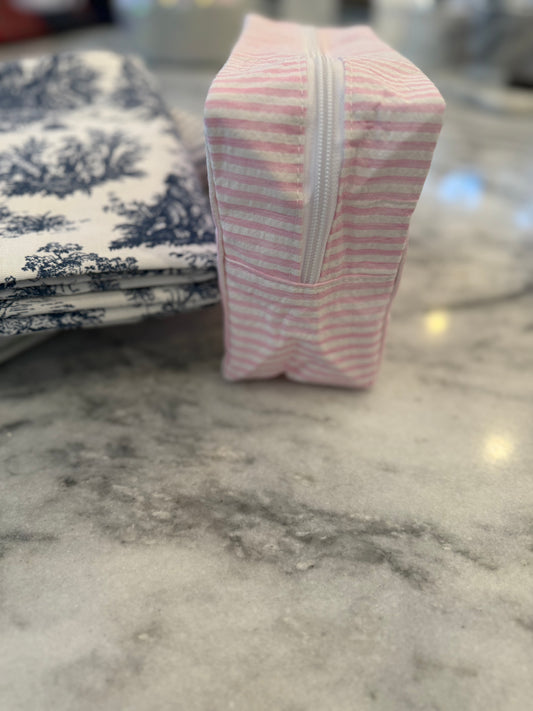 Seersucker Makeup Bags